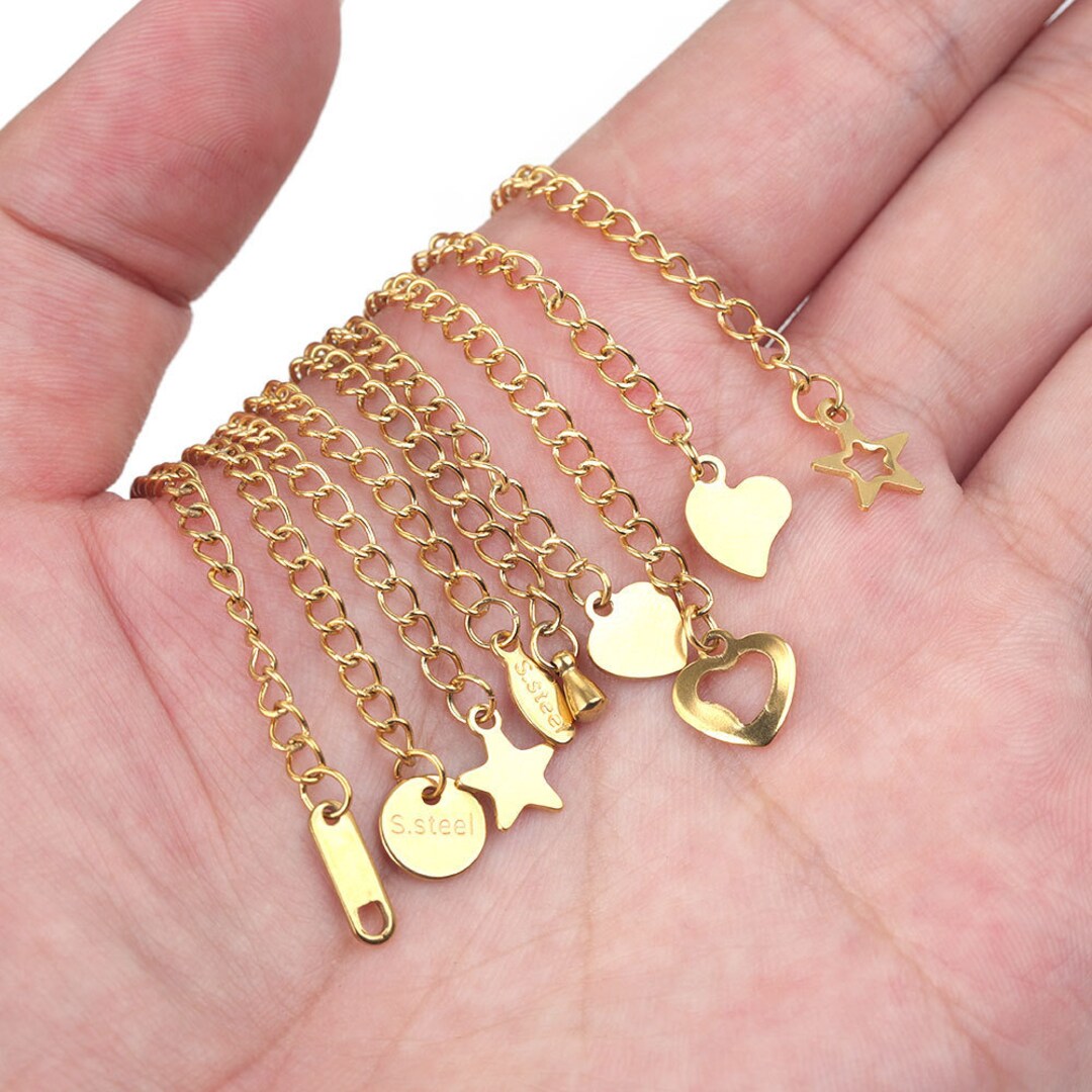 10 Extender Chains Stainless Steel Extensions 2 Inches Tail Chain Extension Adjustable for