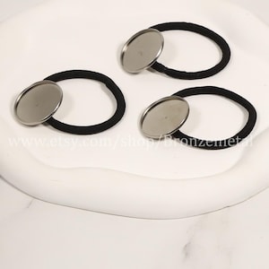 10er Pack Cabochon Fassung für Haar Seil Ring - Edelstahl Lünette Tablett für Haargummi Bänder - Cabochon Haar Lünette Cabochon Montage
