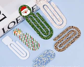 10pcs Sublimation Acrylic Paper clip Bookmark Blank, Dye Sublimation Bookmark, Single-sided Sublimation, Jumbo Paper Clips,  Bookmark Mockup