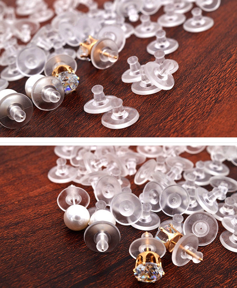 Clear Earring Backs Safety Rubber Bullet Earring Clutch Etsy