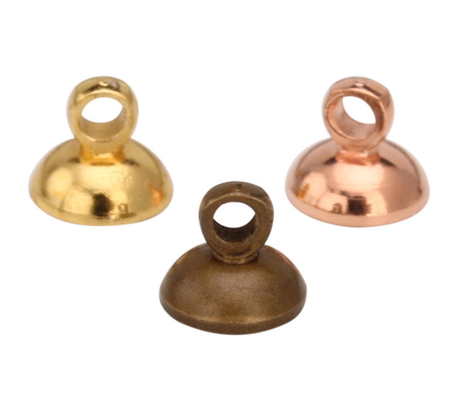 Bail Caps Peg Bails Bead Caps With Bail Top Brass Pin Etsy