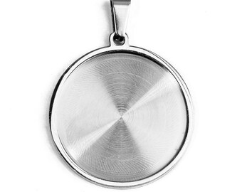 Thick Stainless Steel Bezel Pendant Blanks - Glass Cabochon Setting - Pendant Trays - hypoallergic Cups - Bezel Pendant Tray