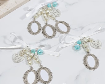 3 Stück Sublimation Quaste Bouquet Foto Charme - Rohlinge | Sublimation Erinnerungsfoto Charms | Hochzeit Quaste Charm | Hochzeitszauber