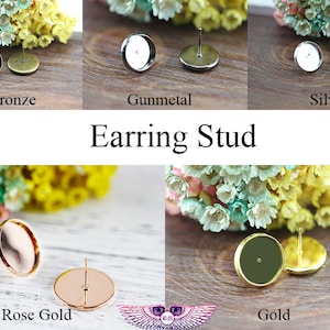 Stud Earring Blank-Ear Stud Blank with bezel settings - 500pcs(250pairs) Bezel Earring Studs - Earring Settings - Earring Bezel Blanks