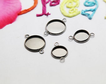 Surgical Free Round Bezel Cups - Stainless Steel - 20pcs - Bezel Pendant Blanks - Glass Cabochon Setting - Pendant Trays - hypoallergic Cups