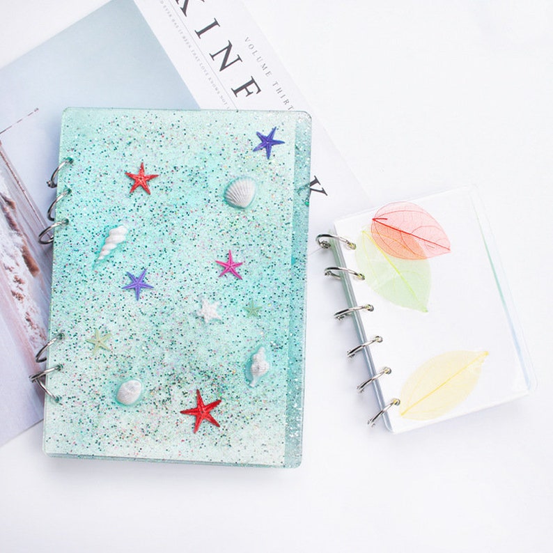 Resin Notebook Cover Mold - Silicone DIY Epoxy Casting Molds A4 A5 A6 A7 Notebook Cover Metal Parts 