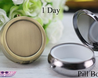 Customize Pill Box - Single Blank Compartment Pill Box Container - Weekly Blank Pill Case - Pill Box Frame - Sublimation Compartment Pill