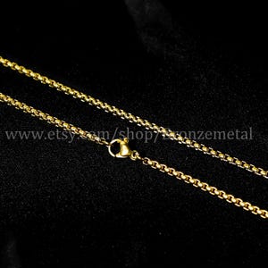10er Pack Abgerundete Box Kettenkette für Männer oder Frauen, Edelstahl Box Kette Goldton Anlauffreie Halskette Kette