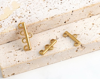 10pcs Multi Strand Clasp, Layering Necklace Clasp,Stainless Steel Strand Clasp Connector,,2/3/4 Row Necklace,Connector Link,Jewelry Making