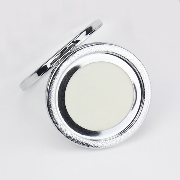 Textured Compact Mirror Blank - Photo Frame Pocket Mirror - Metal Round Compact Trays - Epoxy Sticker Portable Mirror Bluk