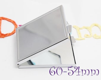 60mm Square Compact Mirror Blank - Blank Compact - 54mm Square Blank Compact Tray - DIY Makeup Mirror