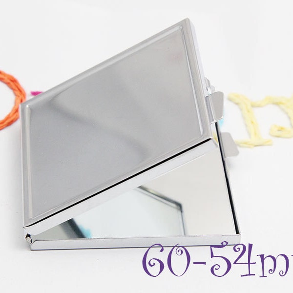 60mm Square Compact Mirror Blank - Blank Compact - 54mm Square Blank Compact Tray - DIY Makeup Mirror