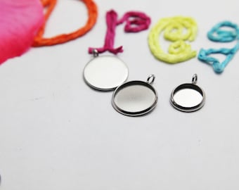 Round Bezel Cups - Stainless Steel Bezel Pendant Blanks - Recessed Bezel Cabochon Setting - Pendant Trays - 20PCS - Attract Magnets