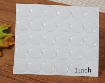 1inch Clear Round Epoxy Stickers, domed epoxy stickers 25.4mm - Bottle caps Epoxy Stickers - 1inch Resin Epoxy Dots