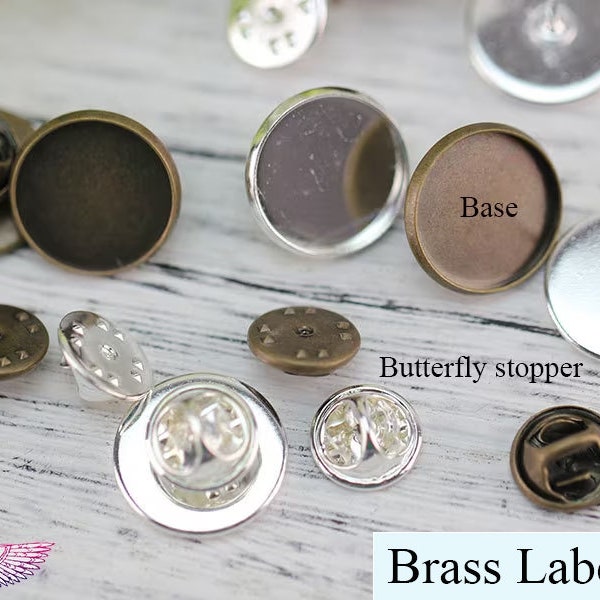 Butterfly Tie tack blanks, Blank Tie Clip, Tie Clip Supply, Tie Tack Pin-40pcs - Tie Tack Brooch Pin - Tie Tack Clutch - N sizes