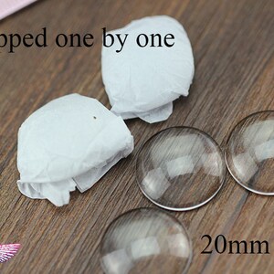 Magnify Glass 20mm Round Clear Glass Cabochons-Clear Glass Covers Clear Glass 20mm Pendant and Bezel Glass Top Cabochon Glass 20mm image 3