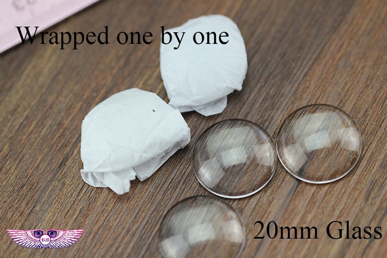 Magnify Glass 20mm Round Clear Glass Cabochons-Clear Glass Covers Clear Glass 20mm Pendant and Bezel Glass Top Cabochon Glass 20mm image 3