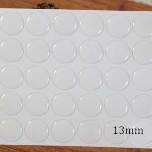 13mm Round Clear Epoxy Stickers, White Paper Sheet, Prefect for Jewelry handmade