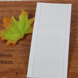 Adesivi epossidici trasparenti quadrati da 50 mm/54 mm, cupole epossidiche trasparenti, foglio di carta bianca