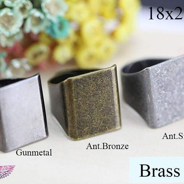 Bagues vierges réglables de Scrabble - Base de bague rectangulaire - 20 x 18 mm - Base de bague large - Bague Cabochon DIY