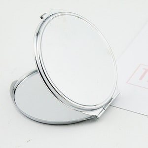 Ebauches de miroirs compacts en vrac Miroir de poche DIY Miroir grossissant en verre 65 mm Miroir compact DIY portable image 3