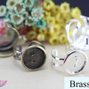 Thick Finger Ring Bezel Tray - 16mm Round Open ELEGANT Ring Bezel Trays - Blank Ring Base - Casting Ring Blanks - Cabochon Finger Ring DIY