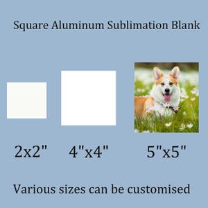 20 Stück quadratischer Aluminium Sublimationsrohling, Sublimationsfotografie Blank, einseitige weiße Aluminiumrohlinge, Sublimationsetikett, Plattensublimation