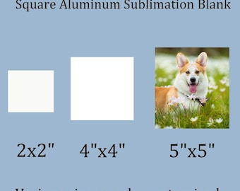 20pcs Square Aluminum Sublimation Blank,Sublimation Photography Blank,Single-sided White Aluminum Blanks, Sublimation Tag, Plate Sublimation