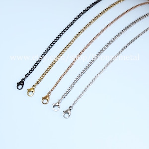 10 Pack  Stainless Steel Curb Link Chain Necklace for Women Men, Tarnish Free Silver Gold Black Curb Necklace Choker for Jewelry Making