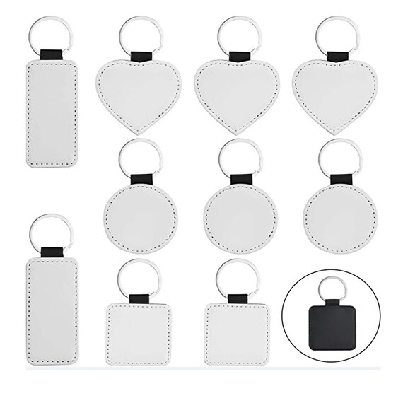 Sublimation Faux Leather Keychain Blanks Double Sided Faux Leather  Sublimation Key Chain Available in 6 Shapes Sublimation Key Holder 