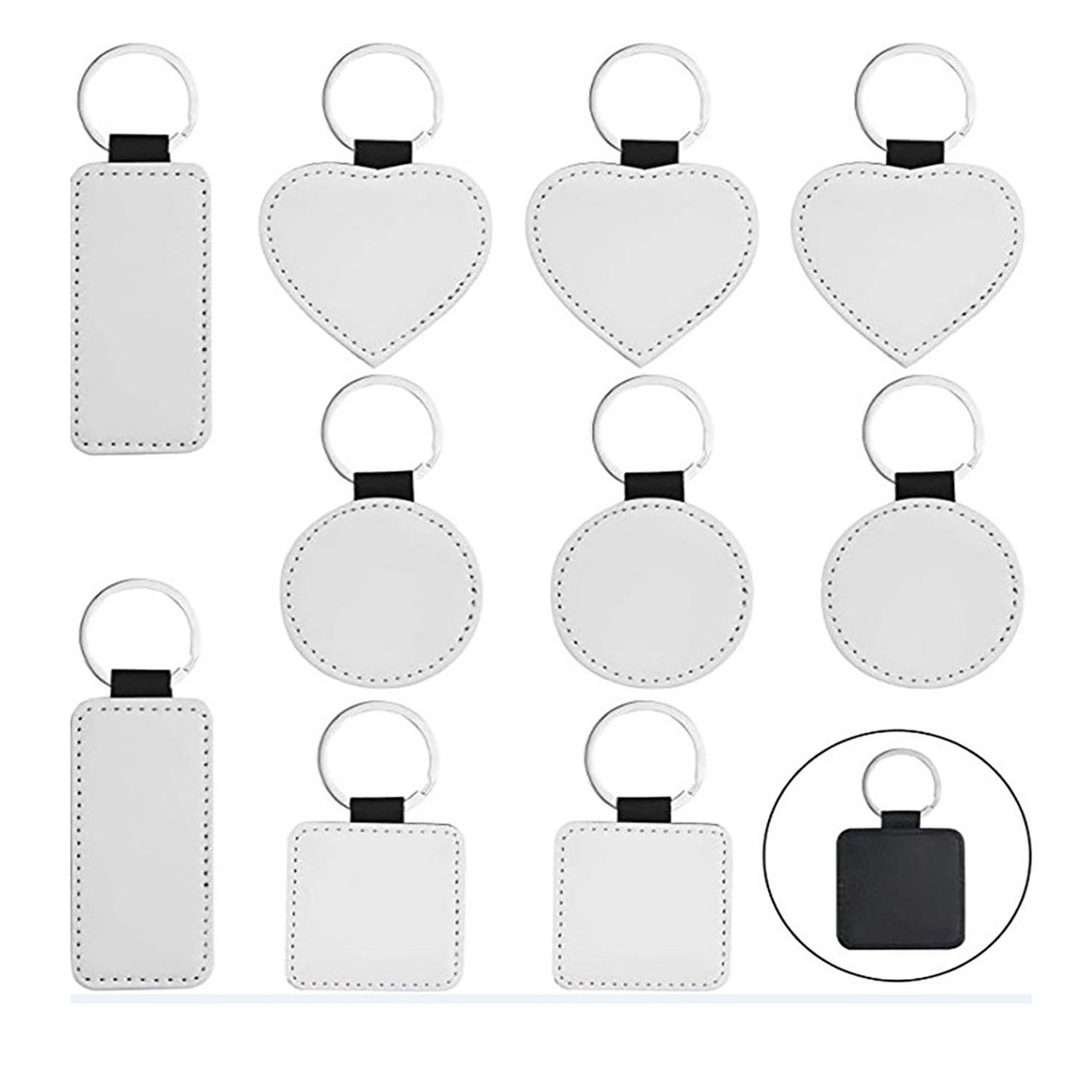 MIXED Shapes Clear Acrylic Keychain Blanks SET of 10, Keychains