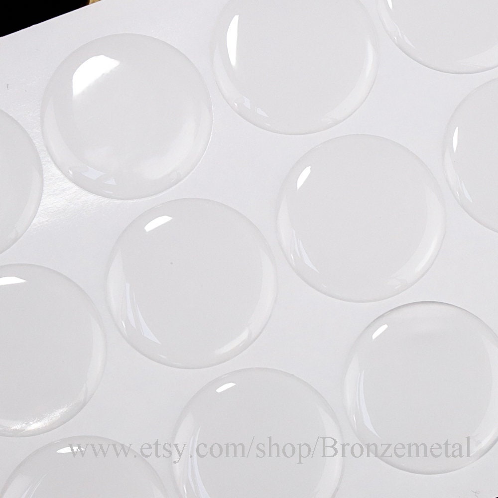 Circle Epoxy Stickers - Round Resin Domes Dots Bottle Cap Adhesive