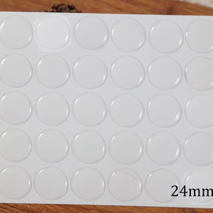 24 mm 丸型透明エポキシ ステッカー - エポキシ ドット - 透明エポキシ ドーム - ドーム型クラフト樹脂ドット