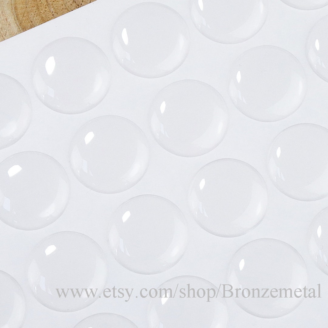 20mm Round Clear Epoxy Stickers, White Paper Sheet, Prefect for Jewelry