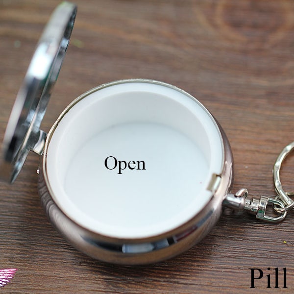 Blank Compartment Pill Box Container with Key Chain - Weekly Blank Pill Case - Pill Box Frame - Compartment Pill Container