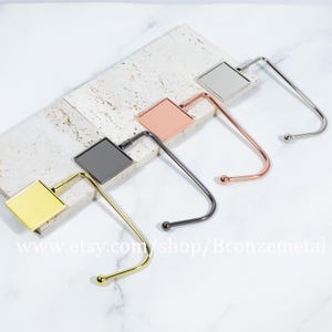 Purse Hanger Blank - Square Purse Hook Cabochon Setting - Tabletop Purse Holder for Bag Handbag