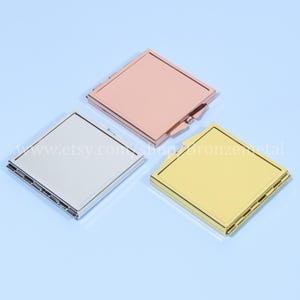 Espejo compacto cuadrado en blanco de 60 mm - Espejo compacto en blanco - Espejo compacto cuadrado en blanco de 54 mm - Espejo de maquillaje DIY