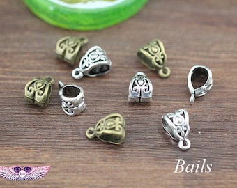 10pcs Pendant Bails-Beads Bails-Pinch Bails - Vintage Pendant Bails - Bails for Pendant Necklace