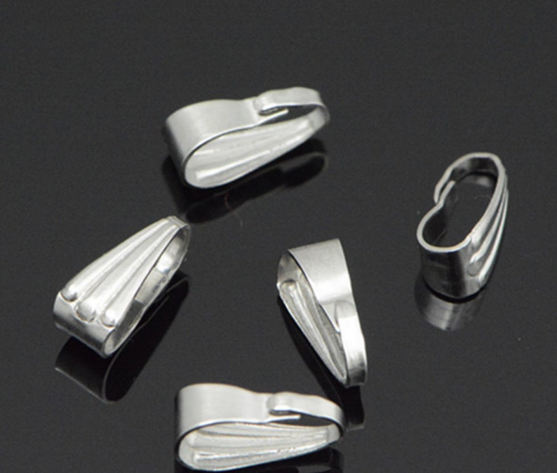 Pinch Bails Stainless Steel Pendant Bails Charm Pinch Etsy Denmark