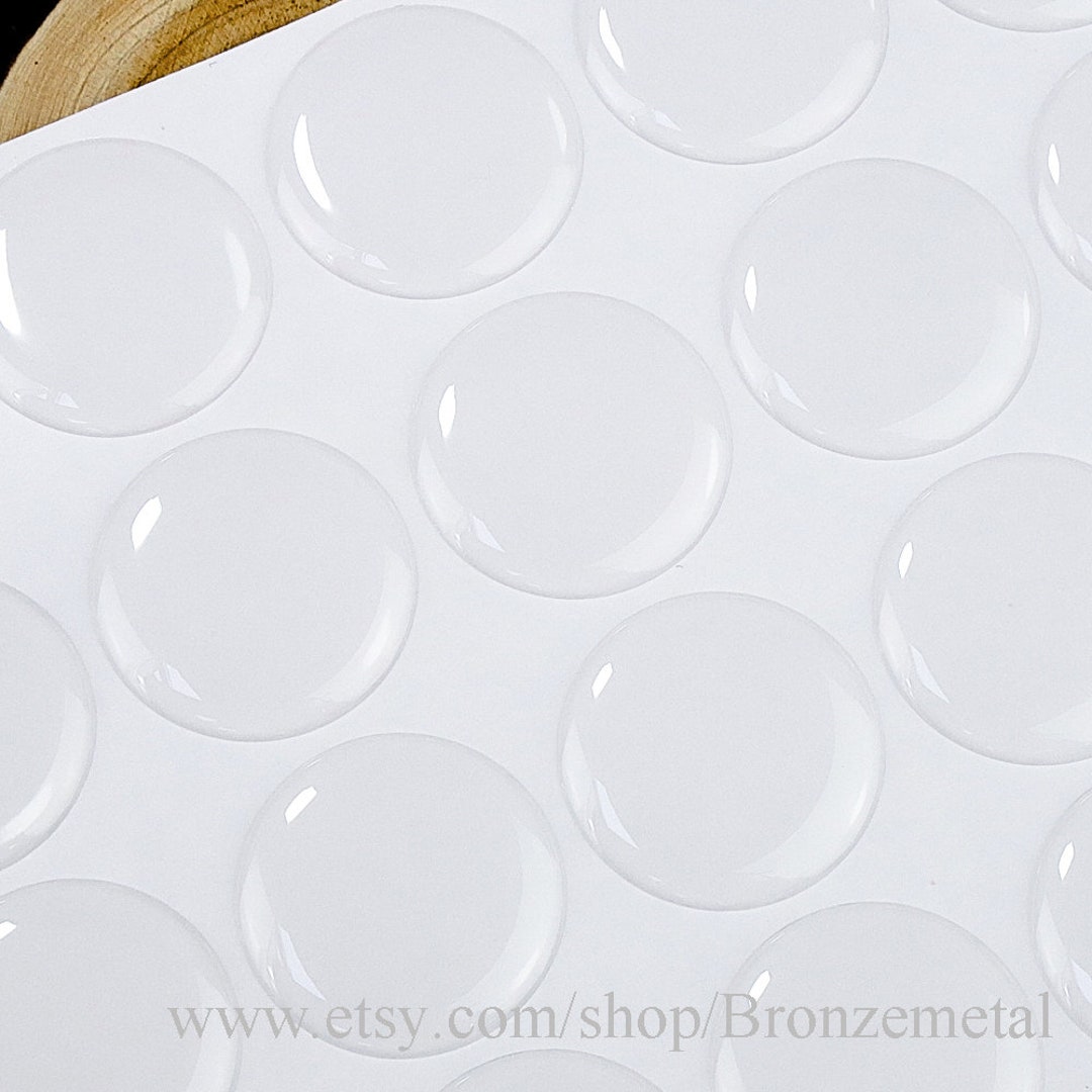 25mm Round Clear Epoxy Stickers, White Paper Sheet, Prefect for Jewelry