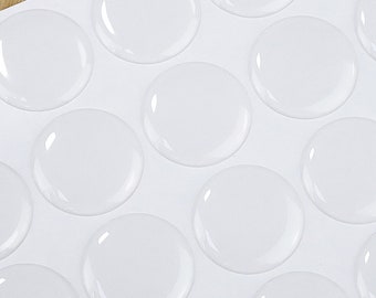 27mm Round Clear Epoxy Stickers, White Paper Sheet, Prefect for Jewelry handmade