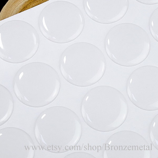 Stickers époxy transparent rond 25 mm, feuille de papier blanc, parfait pour les bijoux faits main