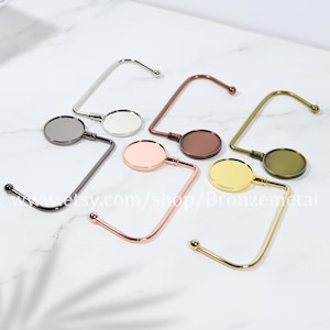 Geldbörse Kleiderbügel Rohling - 34 mm Geldbörse Haken Cabochon Fassung - Tabletop Geldbörse Halter für Tasche Handtasche