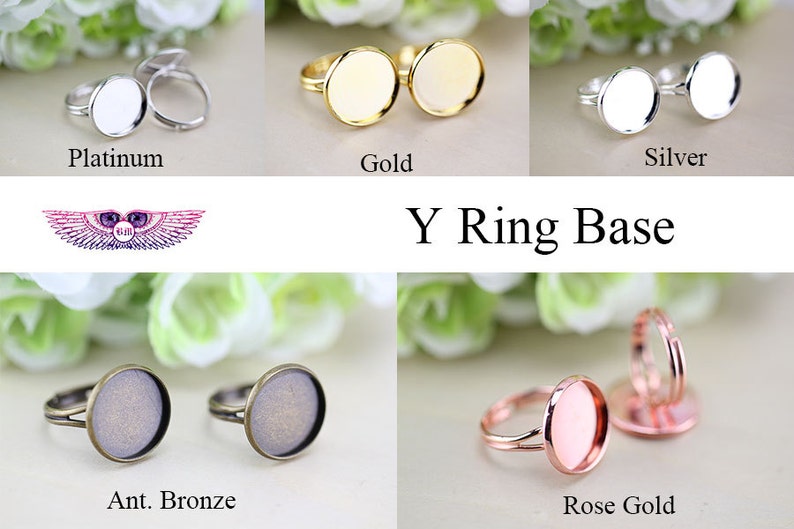 14MM Round Adjustable Shallow Bottom Ring Base Setting Ring Etsy