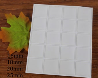 Square Clear Epoxy Stickers, Square Epoxy Domes - 16mm 18mm 20mm 25mm 30mm