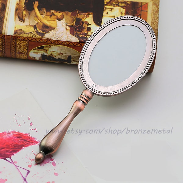 Vintage Compact Mirror - Handheld Pocket Mirror Blanks -DIY Makeup Mirror - Vanity Mirror for Embroidery DIY Custom