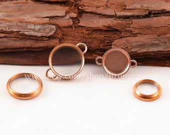 Floating Locket Bracelet Links - Glass Locket Bangle Link - 12mm/15mm Steel Gold Rose Gold Rotate Memory Empty Locket - Pet Memorial Locket