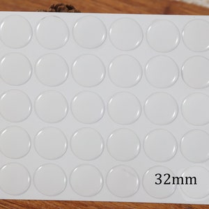 32mm丸型透明エポキシステッカー、円形3Dエポキシドームレンズステッカー