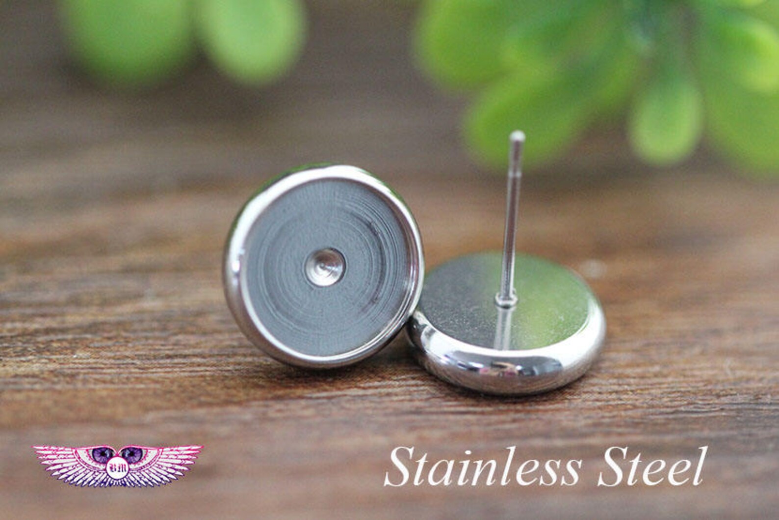 NEW STAINLESS Steel Earring Stud Bezel Settings Surgical Etsy
