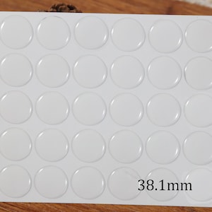 38.1 mm 1.5 インチ ラウンド クリア エポキシ ステッカー、円形 3D エポキシ ドーム レンズ ステッカー